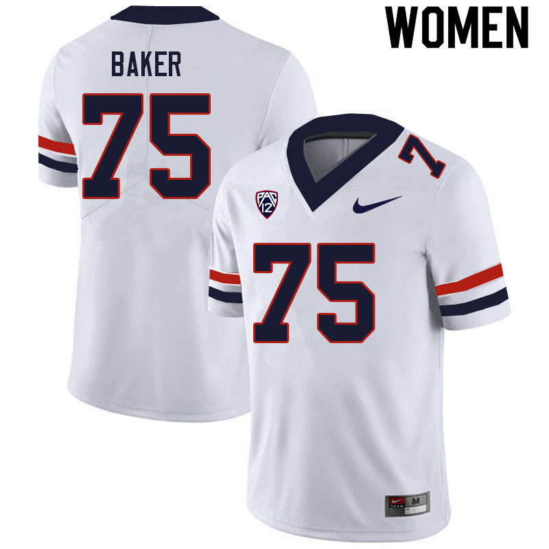 Women #75 Josh Baker Arizona Wildcats College Football Jerseys Sale-White - Click Image to Close